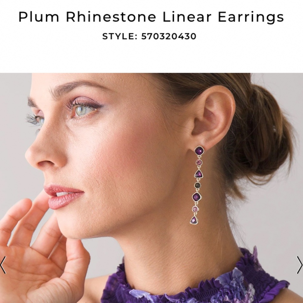 NOWT WHBM Plum rhinestone dangle earrings